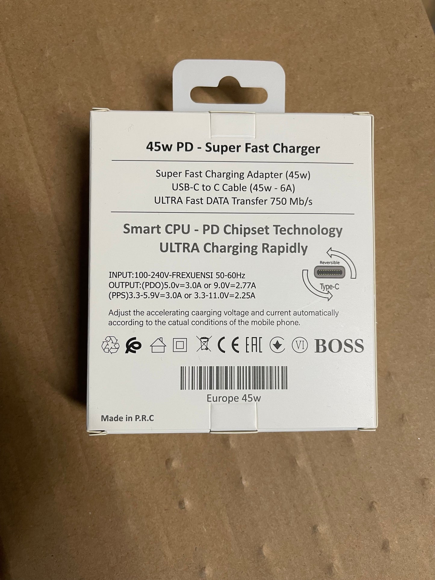 USB-C oplader 45Watt